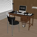 Middle style desk and chair computer combination 3d model