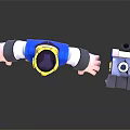 King Character with Golden Crown and Blue Cape Holding Large Hammer with Blue Gold Accents