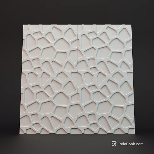 Modern Decorative Wall Panel With Intricate Geometric Patterns And Soft Pastel Hues 3d model