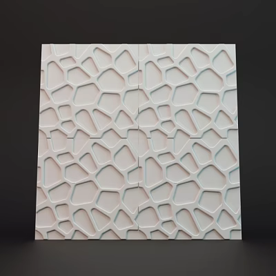 Modern Decorative Wall Panel With Intricate Geometric Patterns And Soft Pastel Hues 3d model