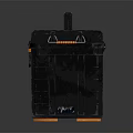 Black Toolbox With Orange Handle And Sturdy Design For Secure Tool Storage