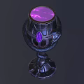 Elegant Dark Ornate Goblet Featuring Purple Gemstone And Intricate Snake Design