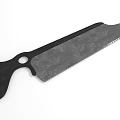 Practical Hand Saw With Black Handle Serrated Edge And Metal Blade Design 3d model
