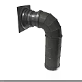 Industrial Metal Ventilation Duct Elbow Fitting With Wall Mounted Square Base