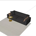 Modern double sofa multiplayer sofa 3d model