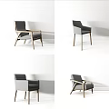 Modern Accent Chair With Wooden Frame Armrest And Comfortable Gray Cushion