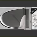White AMT Microwave Oven With Open Door And Control Knobs Panel 3d model