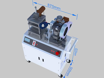 Industrial Machinery With Control Panel Movable Wheels And 870mm 550mm 500mm Dimensions 3d model