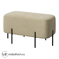 Beige Upholstered Sofa Bench With Black Metal Legs Modern Design