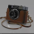 Vintage Capitol Camera With Brown Leather Case Lens And Leather Strap 3d model