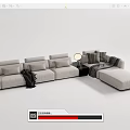 Modern corner sofa multiplayer sofa 3d model