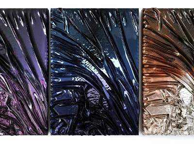 Modern Textured Wall Decor With Purple Blue Brown Shiny Surface Patterns 3d model