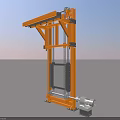 Industrial Lifting Equipment With Yellow Metal Frame Chain System And Electric Motor Platform Panel