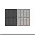 Modern Wardrobe With Louvered Doors In Black And White Colors