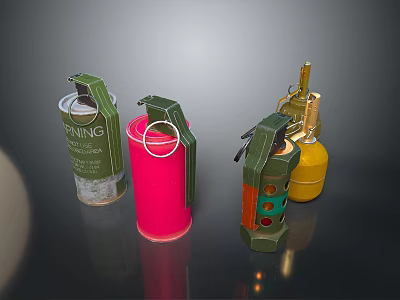 Grenade Gun Grenade Ammunition Military Grenade Smoke Bomb Science Fiction Grenade Throwing Weapon 3d model
