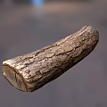 Natural Wooden Log with Rough Bark Texture and Authentic Wood Grain Details