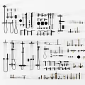 Different Types Of Shower Parts With Heads Pipes Valves And Mounting Hardware
