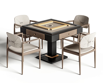 Modern Mahjong Table and Chair Mahjong Machine Mahjong Table and Chair Combination 3d model