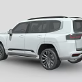 White Toyota Land Cruiser SUV With Black Roof Rack Large Alloy Wheels And Stylish Grille