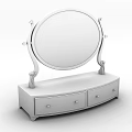 Classic Black Vanity Mirror With Two Drawer Base And Gold Accents