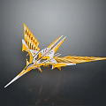 Futuristic Yellow And White Aircraft With Streamlined Geometric Origami Inspired Design