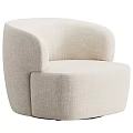 Brown Leather Leisure Chair with Modern Rounded Armrests and Comfortable Design