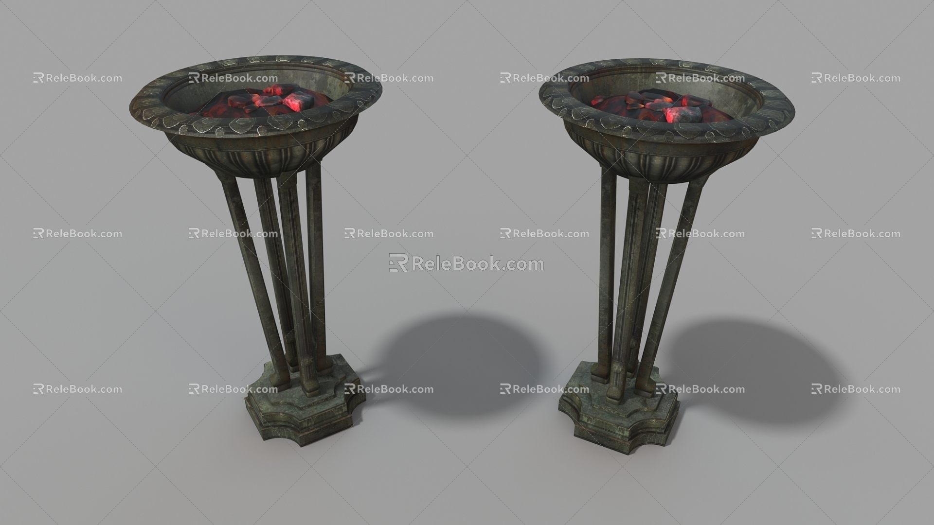 Retro electric brazier brazier appliance carbon basin 3d model