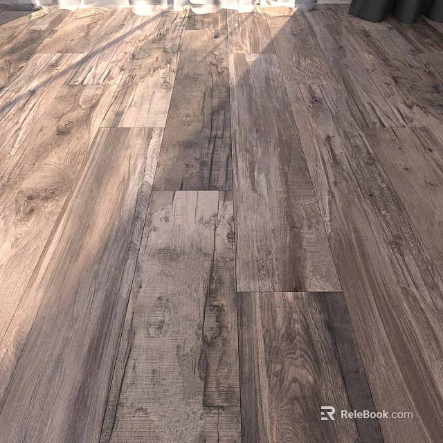 Natural Wood Grain Floor Planks With Vintage Style And Multi Tone Texture 3d model 