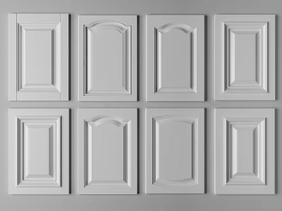 White Cabinet Door Designs With Various Panel Styles And Decorative Details 3d model
