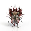 Creature with Organs and Hair Featuring Multiple Tentacles Complex Structures and Grotesque Form