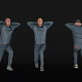 Men In Sportswear Posing With Hands Behind Head From Different Angles