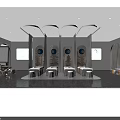 Modern Elegant Beauty Hair Salon Interior With Styling Stations Mirrors And Product Racks