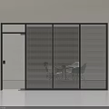 Modern Interior Room Divider With Vertical Blinds And Metal Frame For Space Separation 3d model
