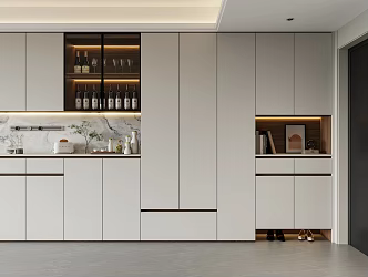 Household Shoe Cabinet Wine Cabinet Integrated Shoe Cabinet Sideboard Arc Wine Cabinet 3d model