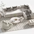 Sofa Coffee Table Combination Single-Person Sofa Stool Cushion Side Table Coffee Table Cuddle Bear Sofa 3d model