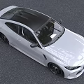 White Sleek Sports Car With Modern Design Black Wheels And Front Grille