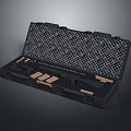 Black Hard Shell Weapon Case Containing Firearm And Accessories Inside 3d model