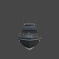 Sleek Black Modern Yacht With Open Deck And Upper Cockpit Design
