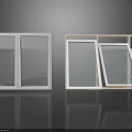 Modern Casement Windows With White Frame And Multiple Glass Panels For Home Use