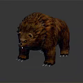 Artistic Brown Bear Sculpture With Textured Fur And Sharp Claws In Standing Pose