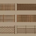 Different Wooden Railing Designs Featuring Slats Lattice And Panel Patterns 3d model