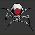 Mechanical Spider Creature with Silver Legs and Red Core Sci Fi Design 3d model