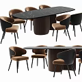 Dining Table and Chair Island Table Island Table Dining Table Round Table and Chair Tableware Sideboard 3d model