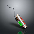 Portable Electronic Device With Metal Casing Red Green Components And Wire On Smooth Surface