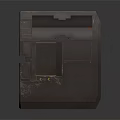 Durable Black Square Electronic Device Enclosure With Interface Panel And Slots