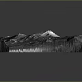 3D Detailed Mountain Landscape Model With Rugged Surface And Natural Scenery Terrain