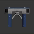 Blue Double Wing Metal Turnstile With Green Arrow Indicator And Pedestrian Access Control