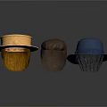 Trendy Hats for Daily Use Featuring Golden Brown and Blue Colors with Hair Accents