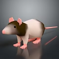 3D Rendered Rat Character With White And Brown Fur And Pink Ears