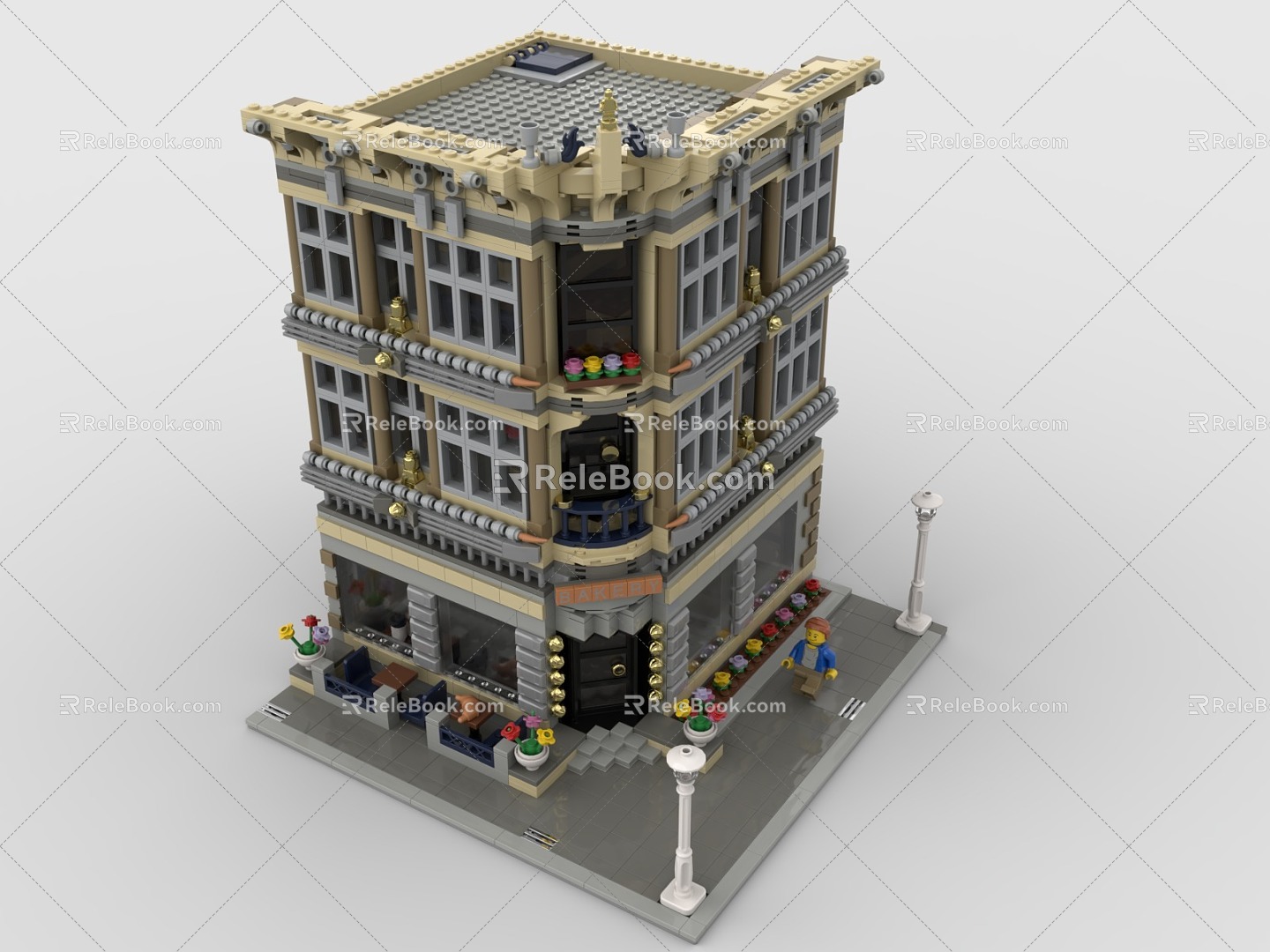 LEGO Toy Building Store Shop Bakery Street 3d model